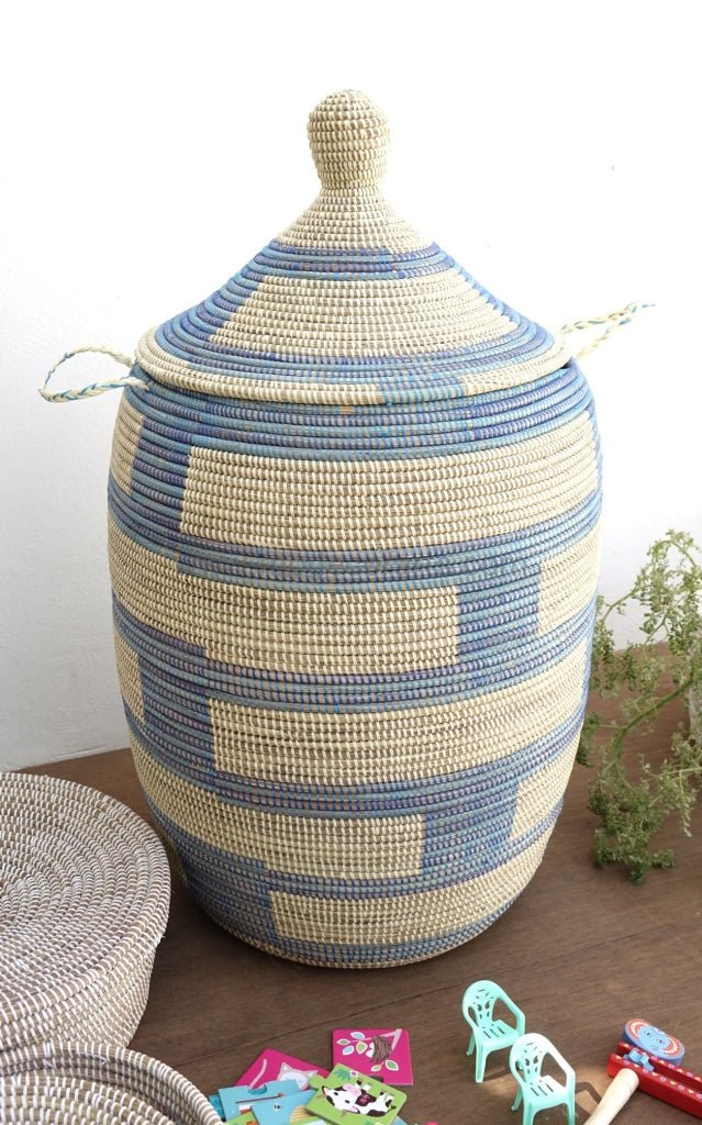 Brick patterned Laundry Basket (XL) / Declutter Revolution / Laundry Hamper / Basket from Senegal - modecorarts
