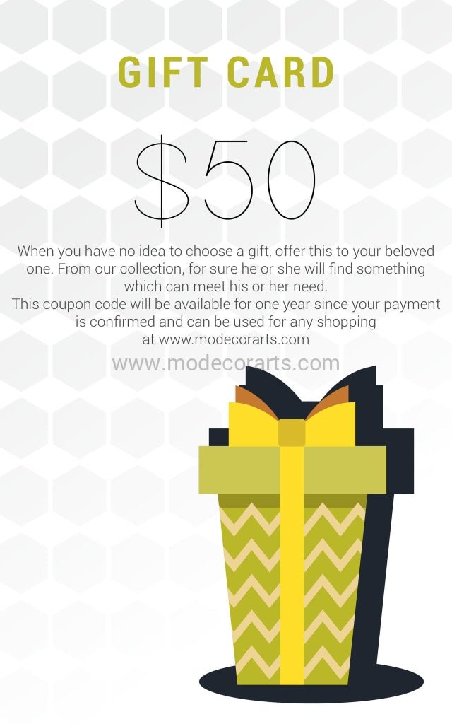 Gift Card of $50 / Gift Voucher $50 - modecorarts