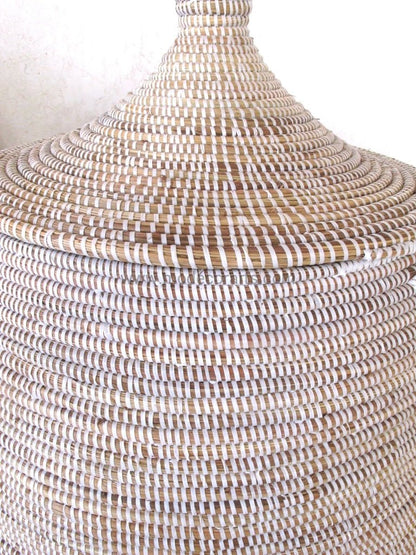 Handmade Laundry Basket (XL) in plain white / African Basket - modecorarts