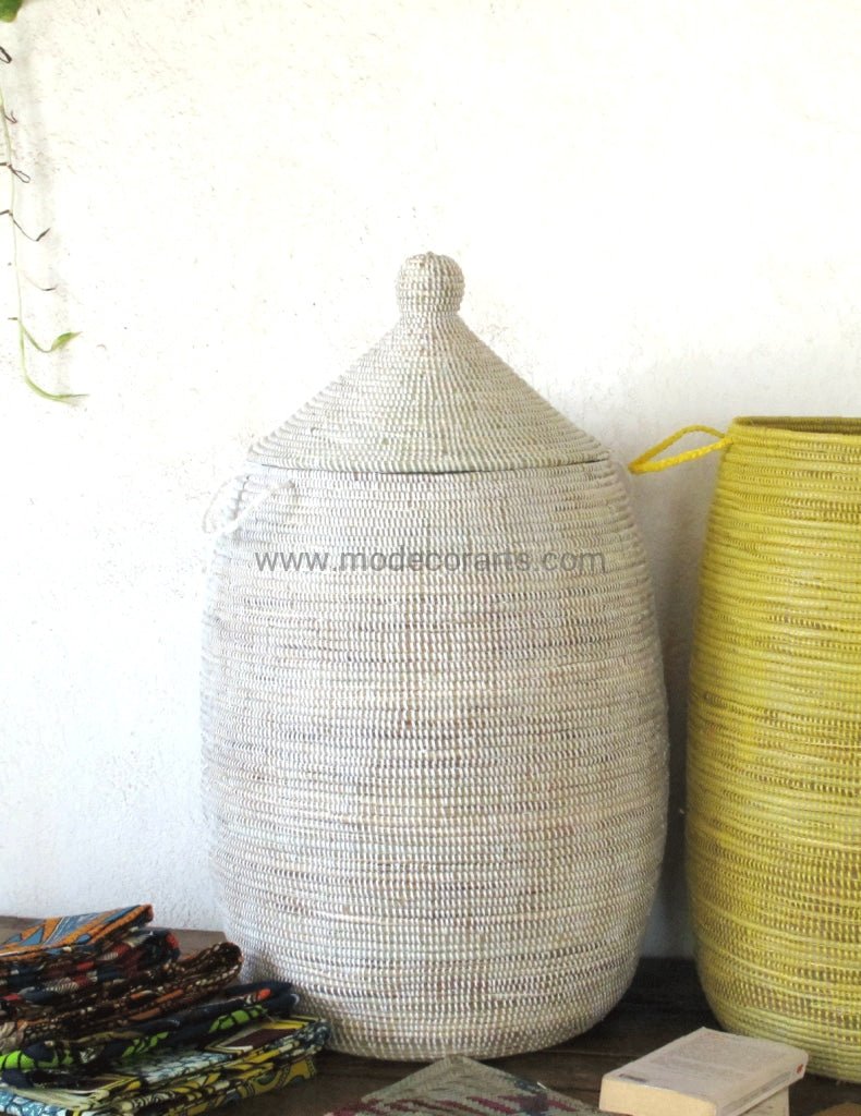 Laundry Basket (L) in plain color / African Basket / Laundry hamper - modecorarts