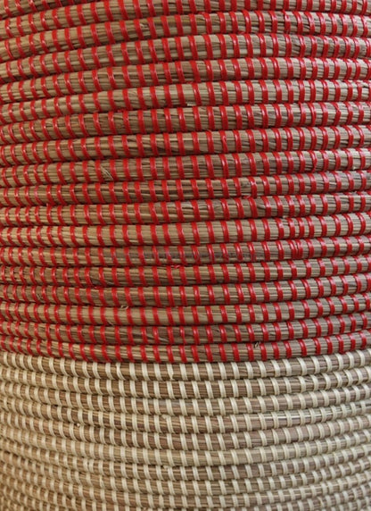 Laundry Basket (XL) in duo color / Red x Ivory / African Basket - modecorarts