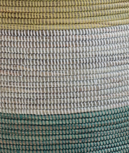 Maisha Laundry Basket (XL) / Tricolor Green White Yellow / Storage Baskets - modecorarts