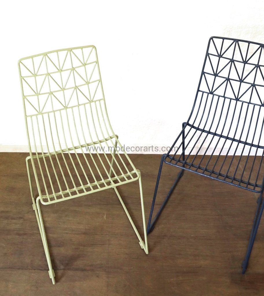 Metal Steel Garden Chair / Outdoor Furniture / Outdoor Chair in Dark Petrol Blue - modecorarts