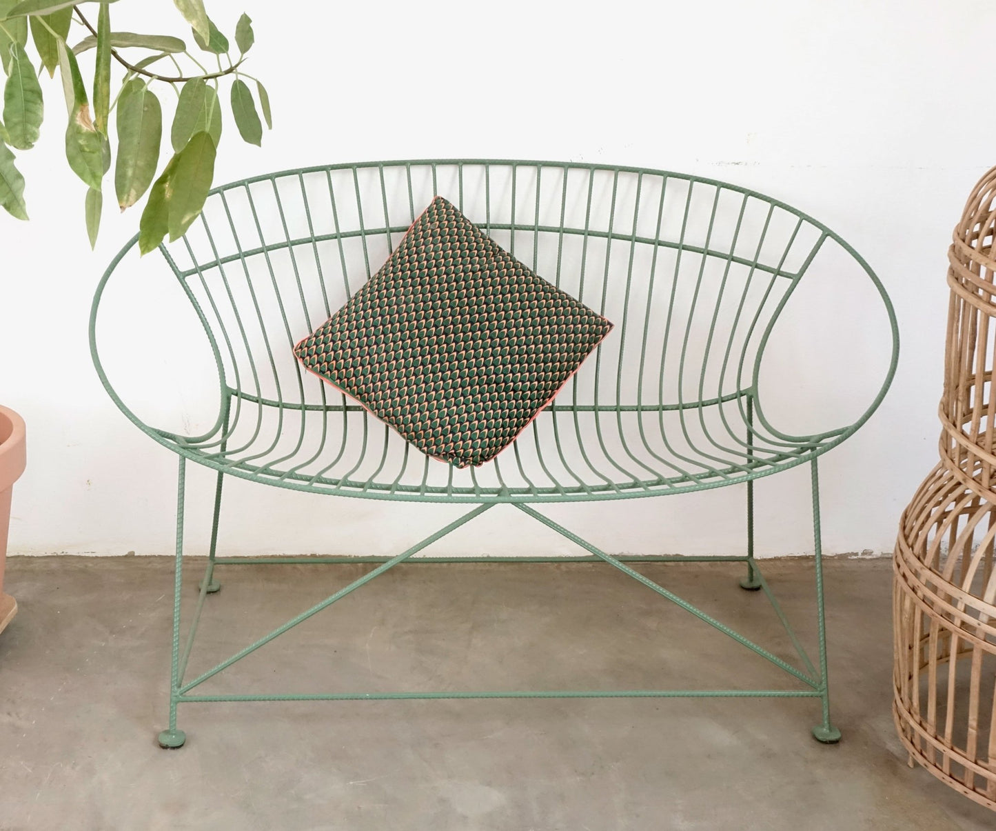 Moss metal garden bench / 2 seats / Character Furniture - modecorarts