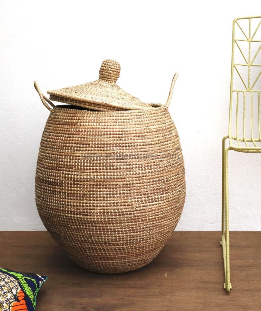 Natural Design / Laundry Basket (XL) in palm tree thread - modecorarts