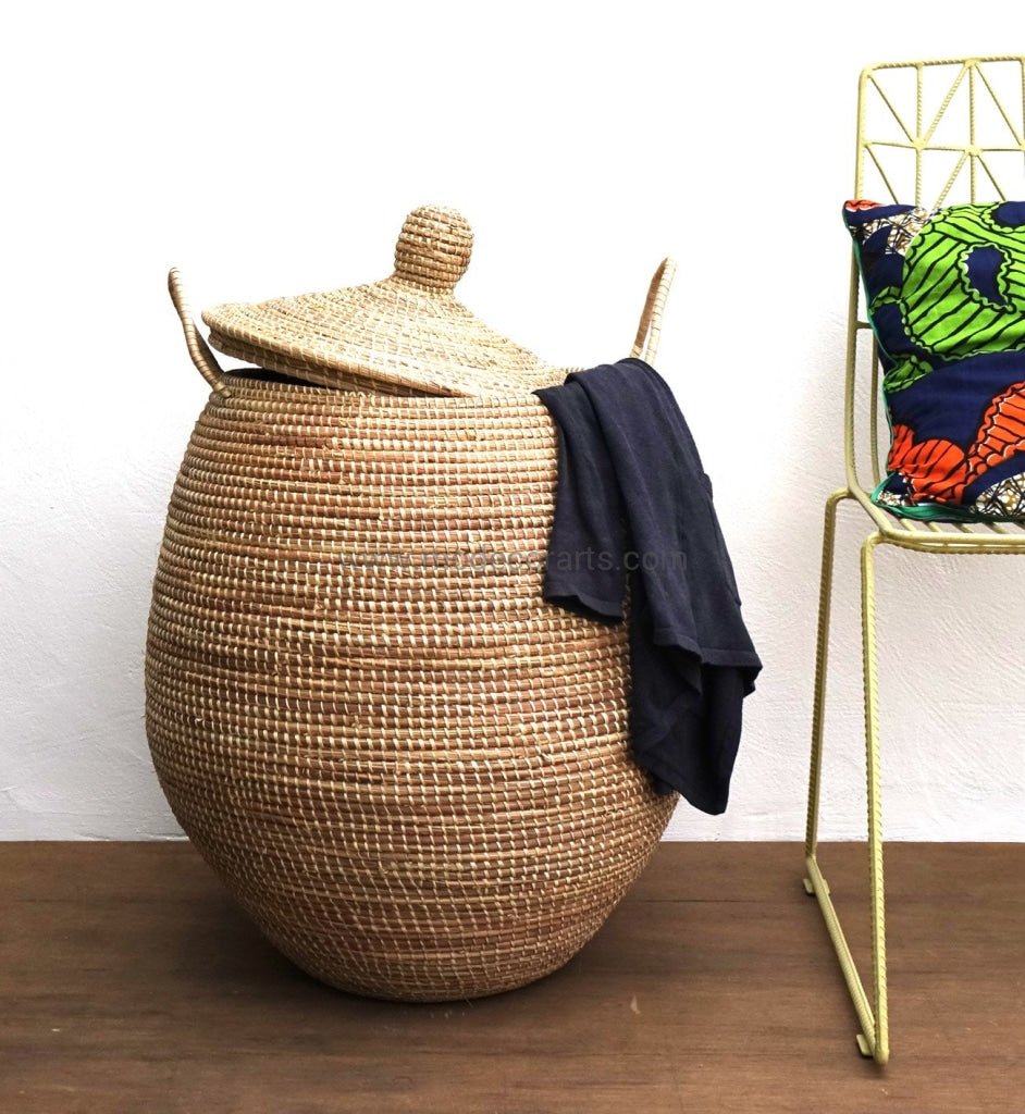 Natural Design / Laundry Basket (XL) in palm tree thread - modecorarts