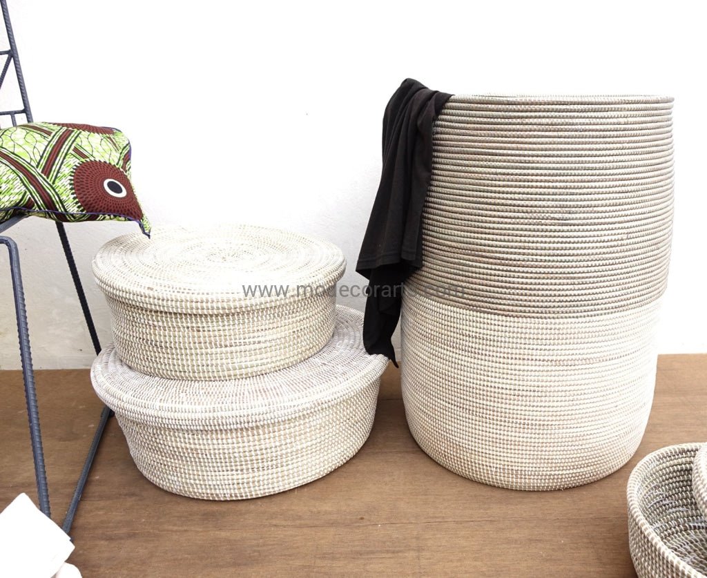 Open Basket in duo color / Gray & White / Storage Basket / Minimalist Home Decor - modecorarts
