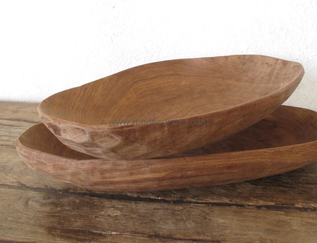 Oval Salad Bowl // Hand Carved Plate - modecorarts