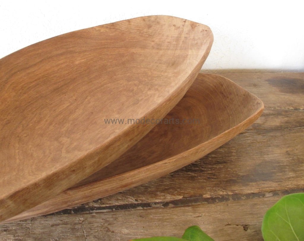 Oval Salad Bowl // Hand Carved Plate - modecorarts