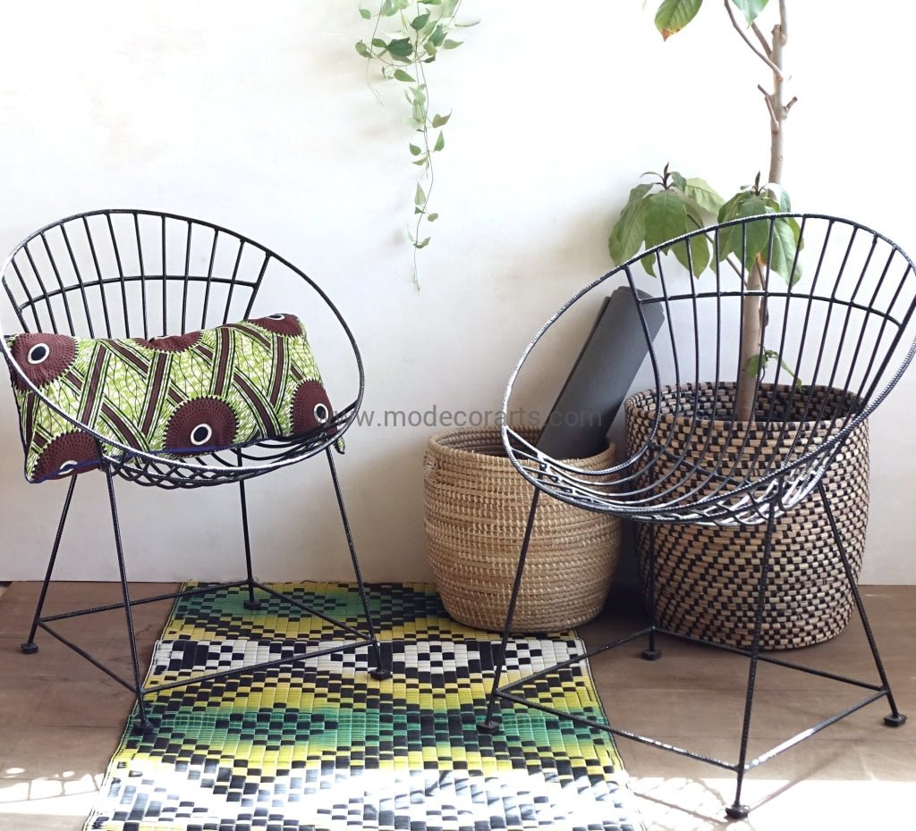 SALE | Set of 2 Metal Garden Chairs in Black / Comfy Chairs - modecorarts