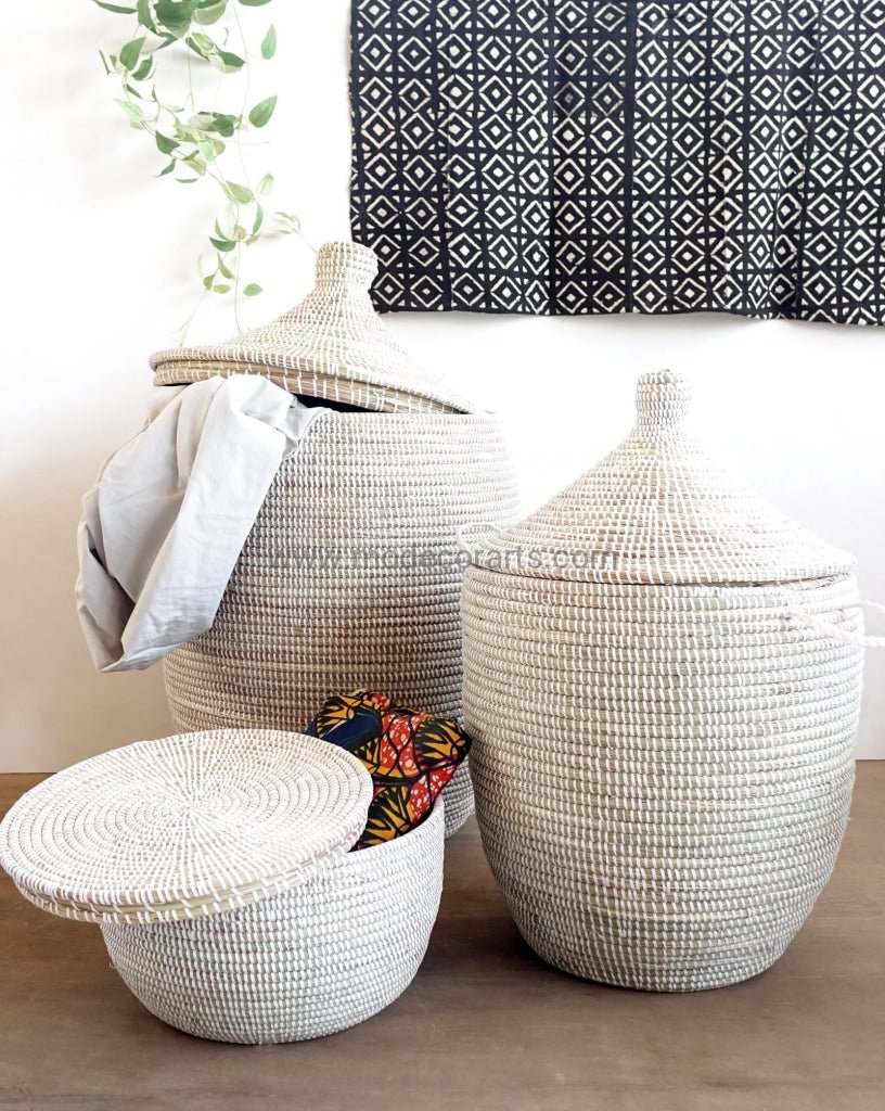 Set of 3 Plain White Baskets | You can't miss it! - modecorarts