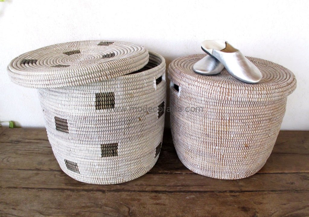 Toy Storage basket with square pattern / Organizer Basket - modecorarts