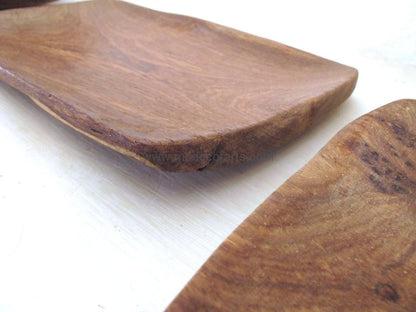 Wood Plate with rounded corners // Rectangle plate in teak wood - modecorarts
